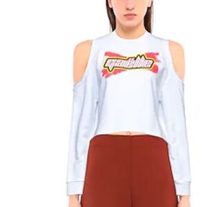 Trendy White Cold-Shoulder Tank Top